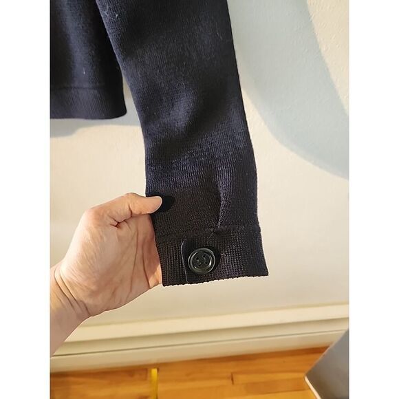 J. Crew Vintage Y2K Black Shawl Wool Button Sweater Cardigan Size Small S pocket - Picture 9 of 9